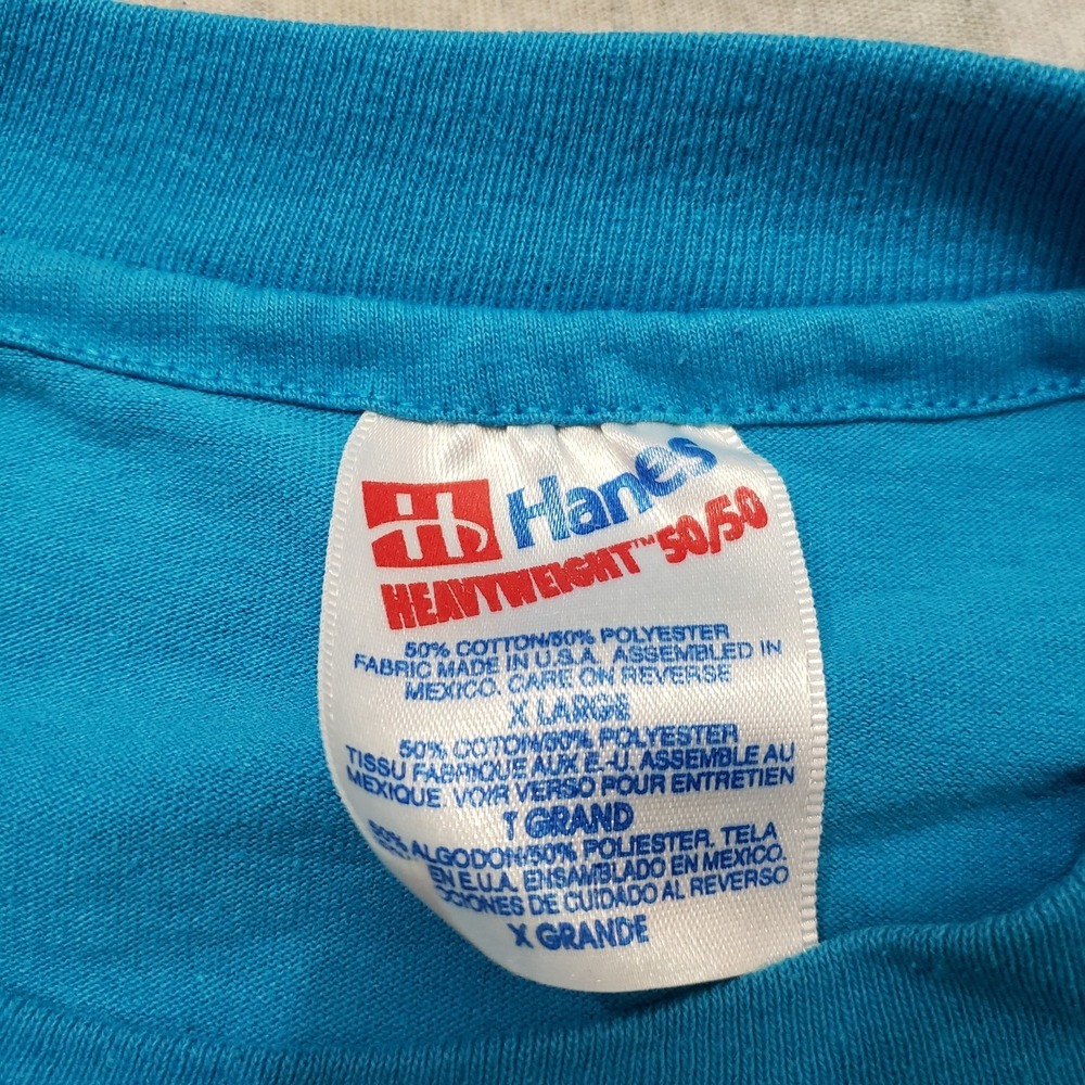 VTG Cactus Petes Hanes Shirt Mens XL Blue Single Stitch Heavyweight Casino - Picture 4 of 10